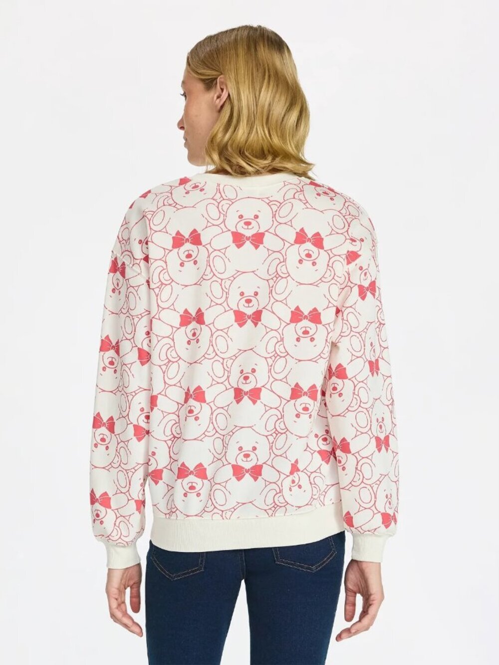 Wound Up Women's Teddy Bear Graphic Fleece Sweatshirt, Size Medium (8-10), - Picture 3 of 3